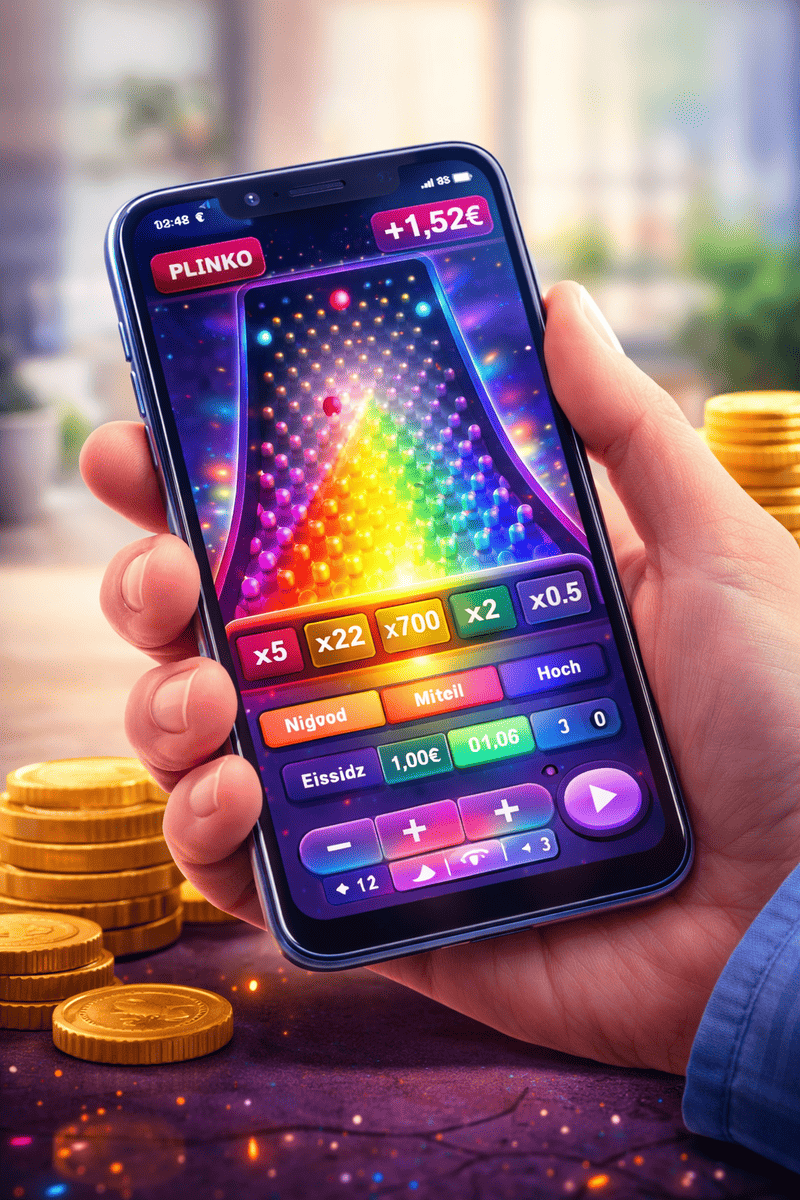 

plinko app auf smartphone mit spiel und multiplikatoren

